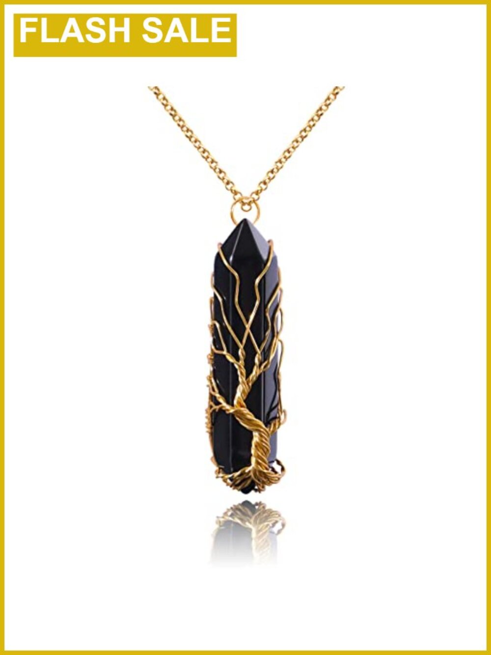 Healing Crystal Tree of Life Necklace Hypoallergenic Gemstone Jewelry